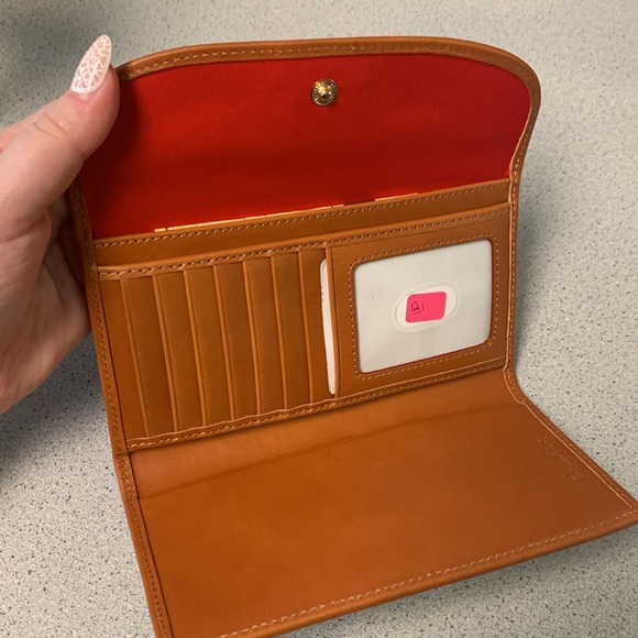 NWOT Dooney & Bourke striped long wallet NEW leather qvc turquoise - Picture 3 of 3